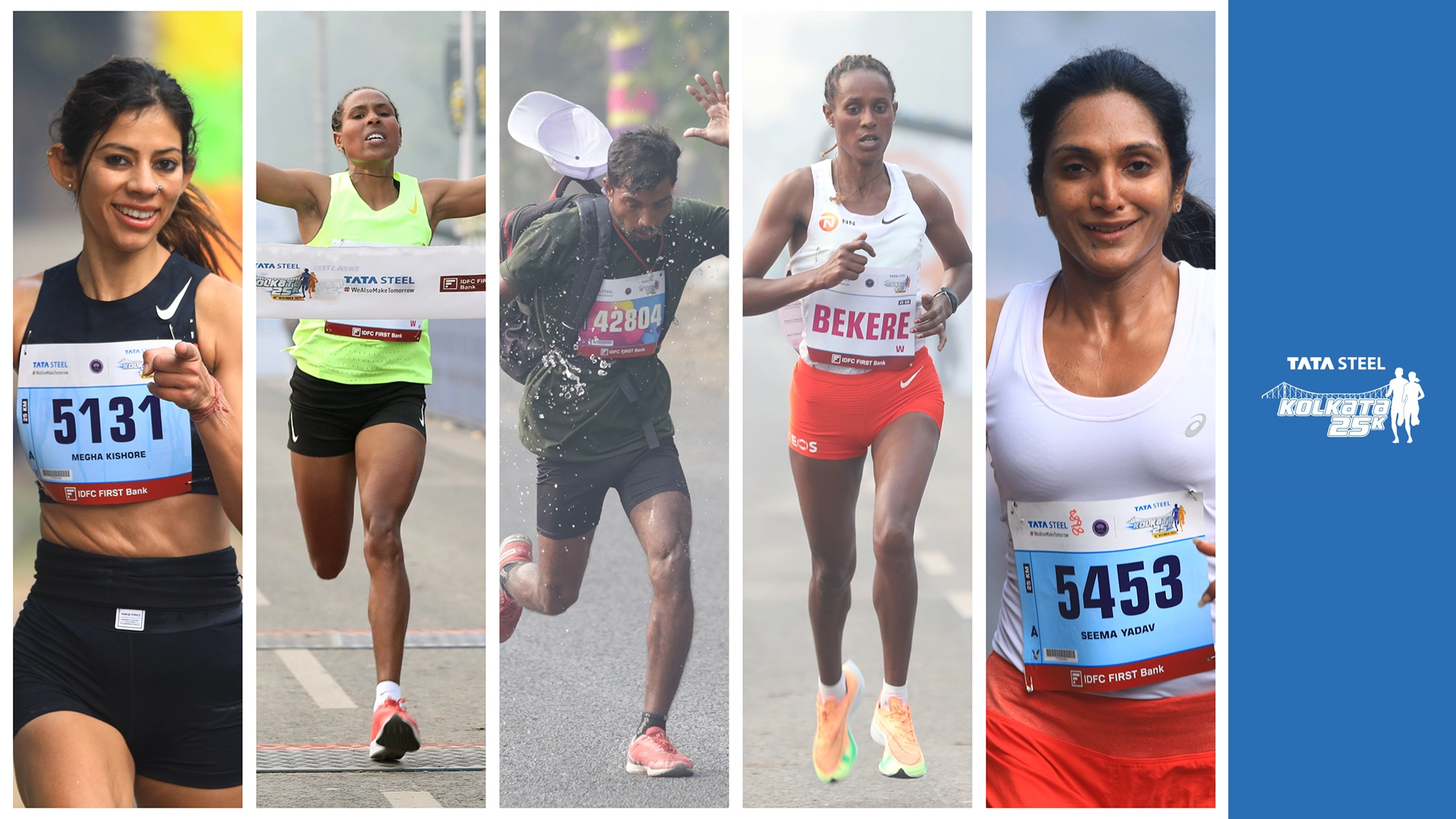 Elite Runners and a Runner runnig for a cause